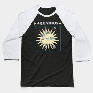 Floral Zodiac: Astrology Sign Aquarius Baseball T-Shirt